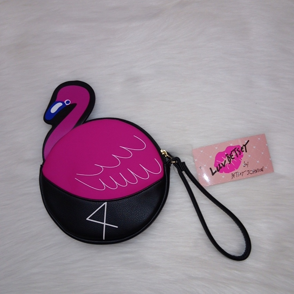 NWT Betsey Johnson Flamingo Coin Purse